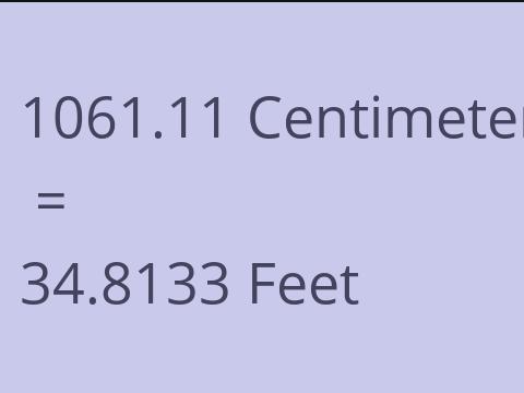 1061.11 CM TO FEET