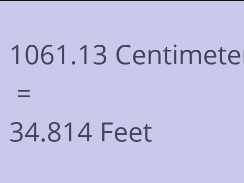 1061.13 CM TO FEET