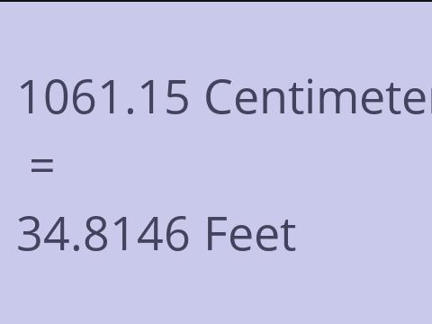 1061.15 CM TO FEET