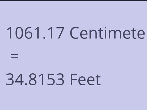 1061.17 CM TO FEET