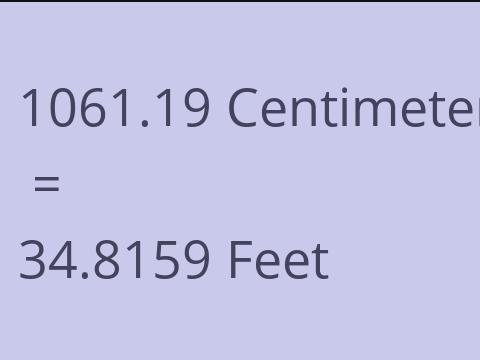 1061.19 CM TO FEET