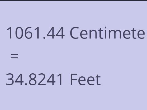 1061.44 CM TO FEET