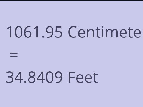 1061.95 CM TO FEET