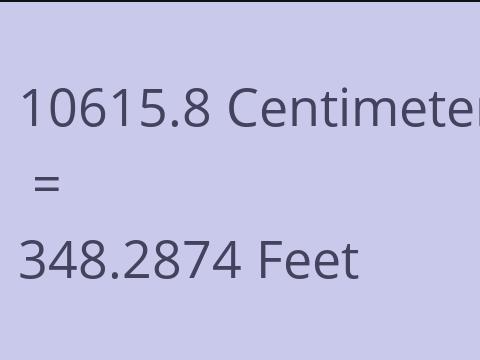 10615.8 CM TO FEET