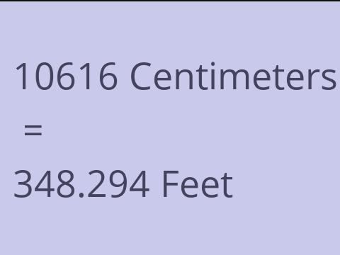 10616 CM TO FEET