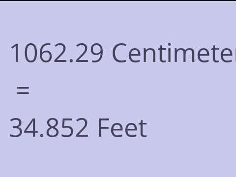 1062.29 CM TO FEET