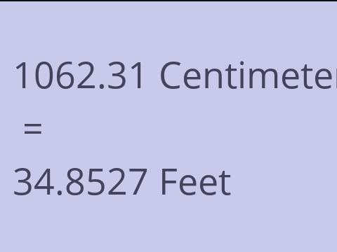 1062.31 CM TO FEET