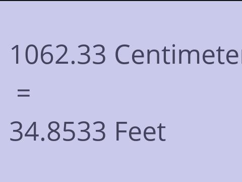 1062.33 CM TO FEET