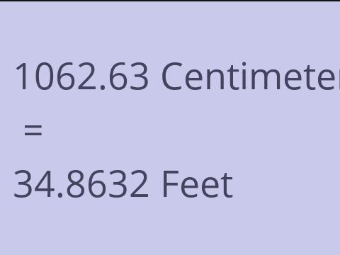 1062.63 CM TO FEET