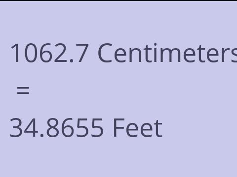 1062.7 CM TO FEET