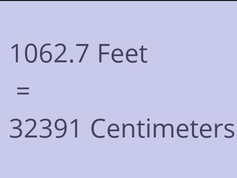 1062.7 FEET TO CM