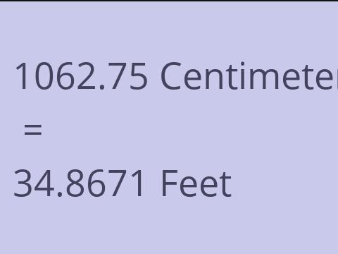 1062.75 CM TO FEET