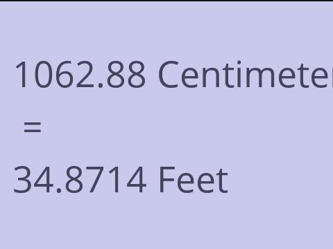 1062.88 CM TO FEET