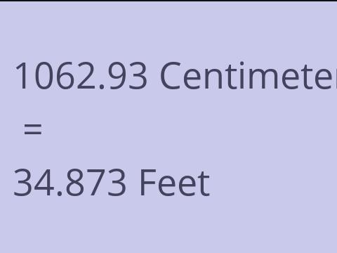 1062.93 CM TO FEET