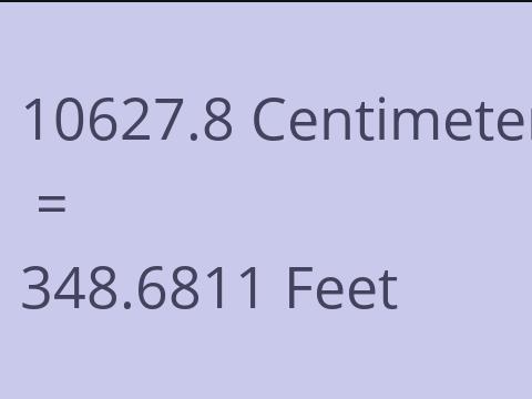 10627.8 CM TO FEET