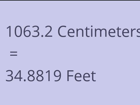 1063.2 CM TO FEET