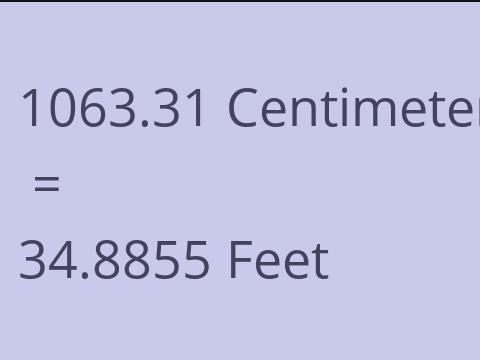 1063.31 CM TO FEET