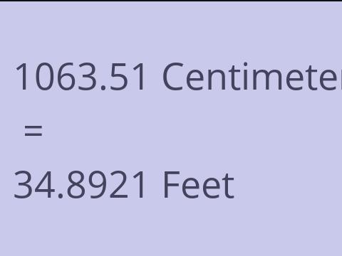 1063.51 CM TO FEET