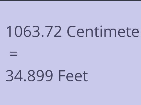 1063.72 CM TO FEET