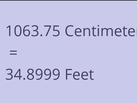 1063.75 CM TO FEET