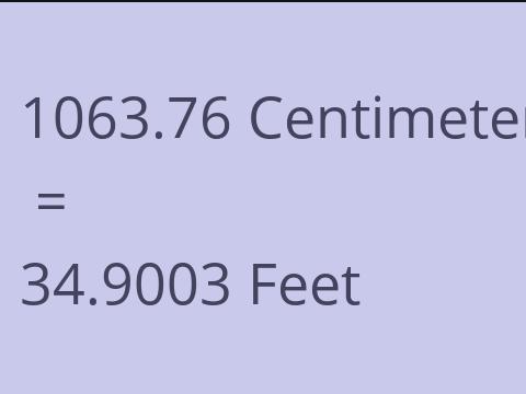 1063.76 CM TO FEET