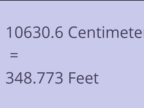 10630.6 CM TO FEET