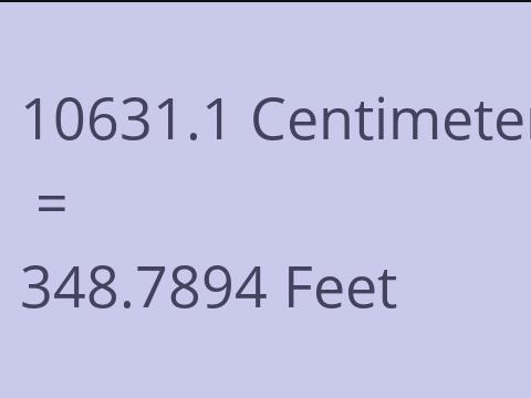 10631.1 CM TO FEET