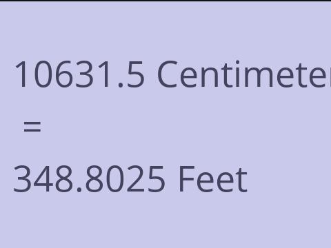 10631.5 CM TO FEET