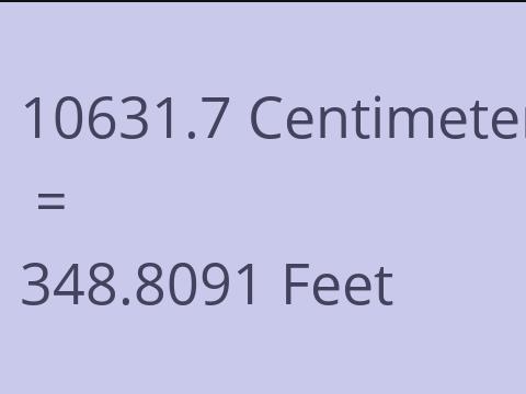 10631.7 CM TO FEET