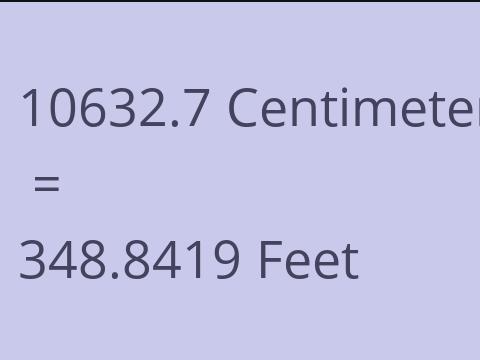 10632.7 CM TO FEET