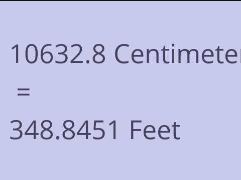 10632.8 CM TO FEET