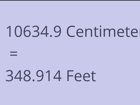 10634.9 CM TO FEET