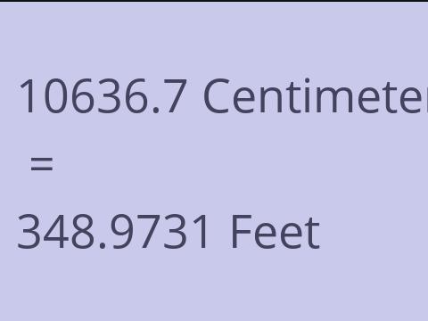 10636.7 CM TO FEET