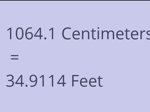 1064.1 CM TO FEET