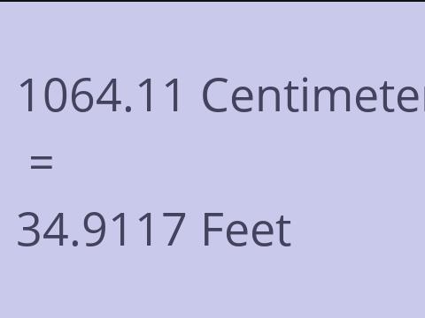 1064.11 CM TO FEET