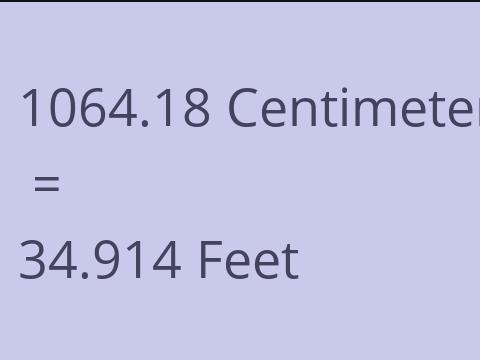 1064.18 CM TO FEET