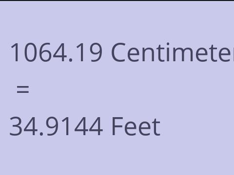 1064.19 CM TO FEET