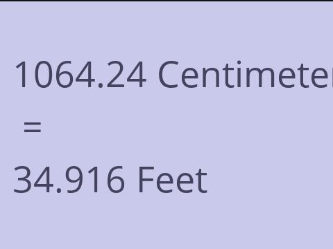 1064.24 CM TO FEET