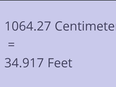 1064.27 CM TO FEET