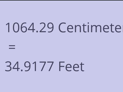 1064.29 CM TO FEET