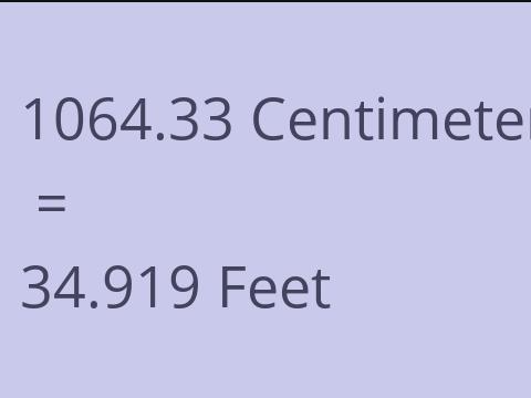 1064.33 CM TO FEET