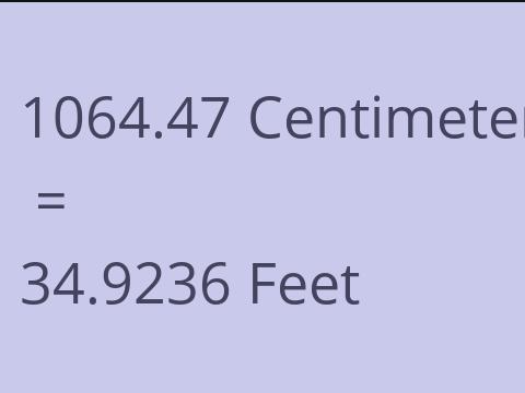 1064.47 CM TO FEET