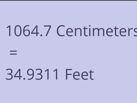 1064.7 CM TO FEET