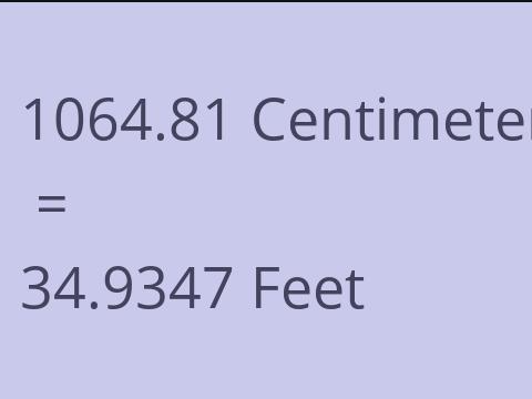 1064.81 CM TO FEET