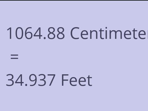 1064.88 CM TO FEET