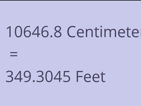 10646.8 CM TO FEET