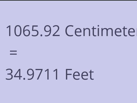 1065.92 CM TO FEET