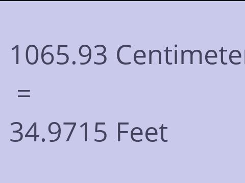 1065.93 CM TO FEET