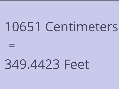 10651 CM TO FEET