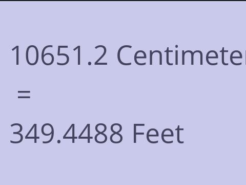 10651.2 CM TO FEET